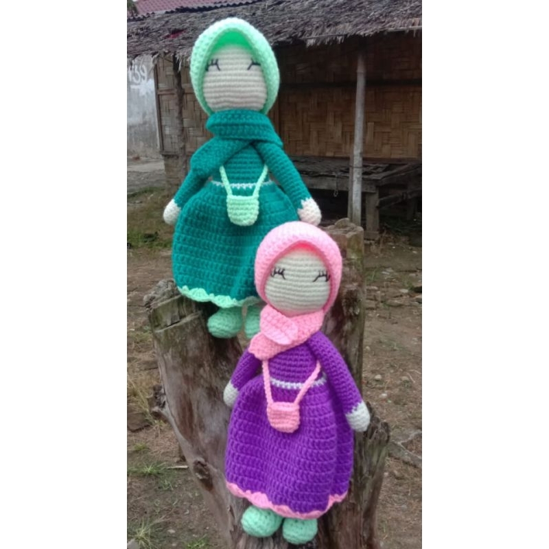 Boneka Rajut Hijab/ mainan anak boneka hijab handmade