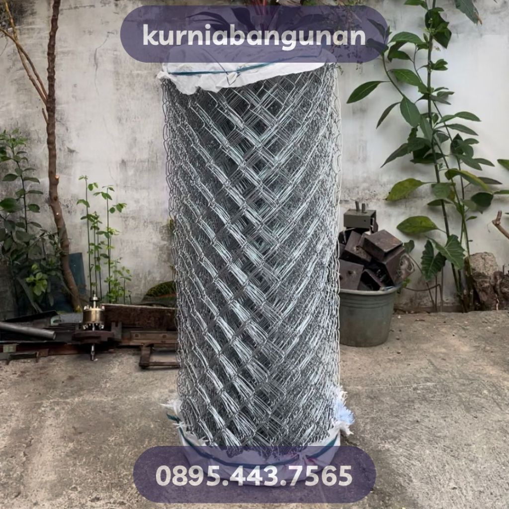 Kawat Harmonika Galvanis Ukuran 1,6 mm Lubang 5 cm Tinggi 1 m Panjang 25 m (Roll) Murah Ram Pagar Pe