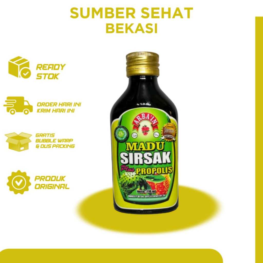 

Madu Sirsak Plus Propolis 110ml- 100% Asli Arba'in