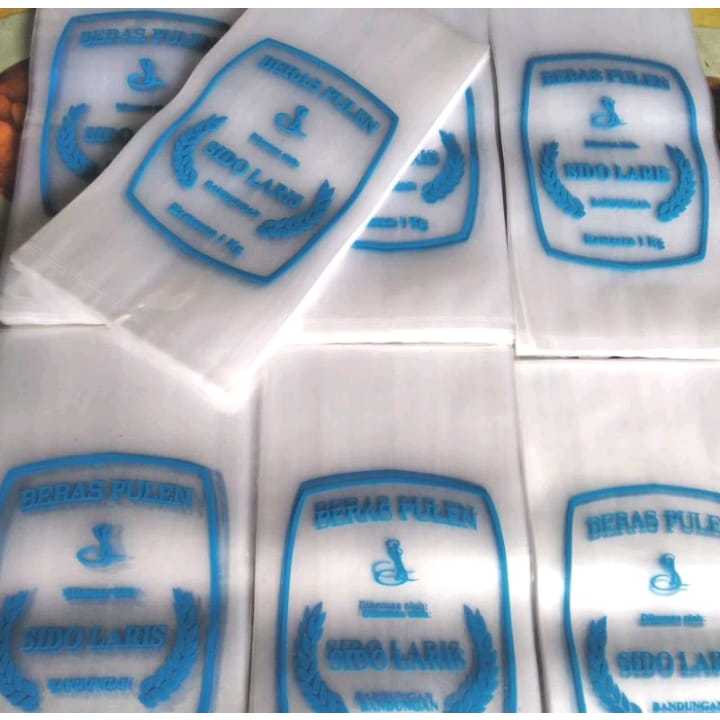 PLASTIK KEMASAN PUPUK / POOR / BERAS DLL. UK. 2 KG SABLON CUSTOM 1 WARNA