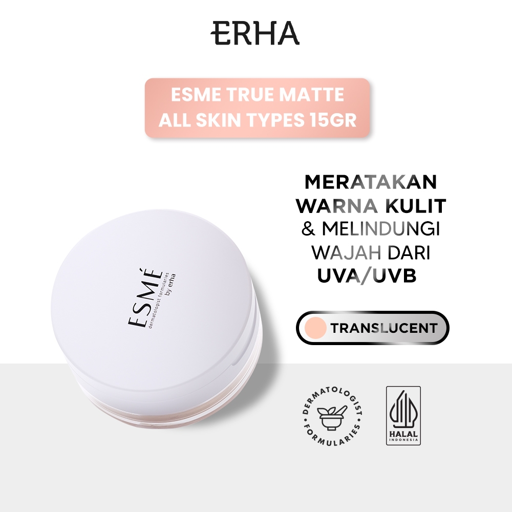 ERHA ESME True Matte All Skin Types Translucent 15 gr - Bedak Tabur Semua Jenis Kulit - Warna Transl