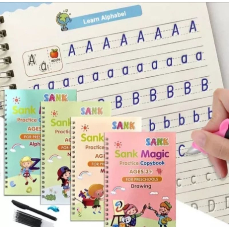 

Sank Magic Book 4 In1 Import Quality / 1 Set Drawing Book ReUse Able