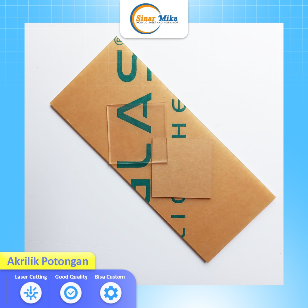 akrilik bening 8 mm laser cutting / akrilik bening potongan murah