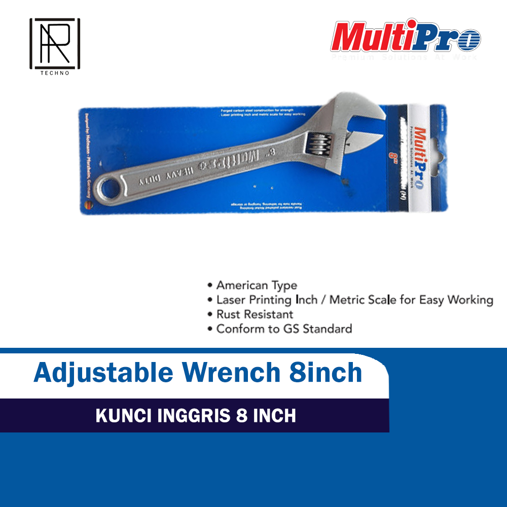 Kunci Inggris Multifungsi 8, 10, 12 Inch Torsi Kecil Besar Multipro