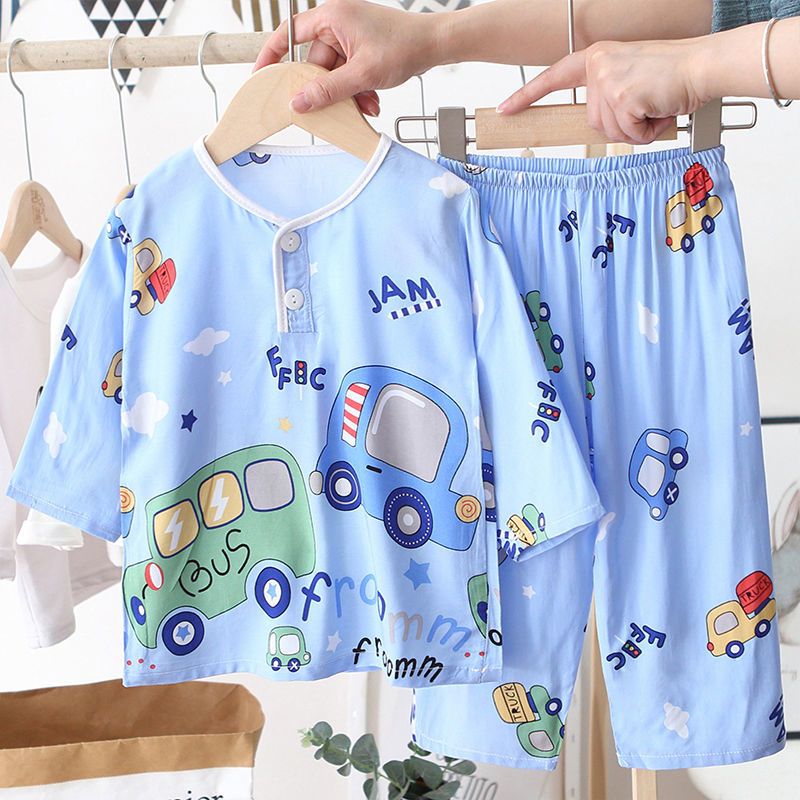 FANCY-PIYAMA SETELAN ANAK LAKI-LAKI & PEREMPUAN KATUN RAYON 100%KATUN TERMURAH