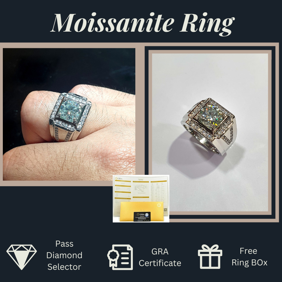 Cincin Pria Premium Quality Berlian Moissanite