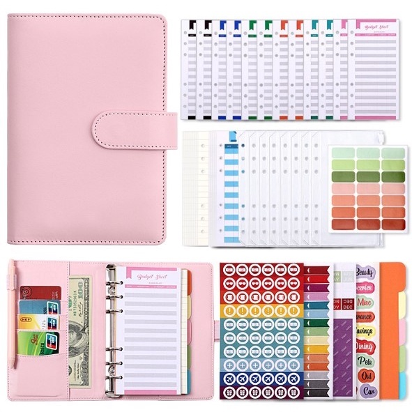 

Set Buku Notebook A6 Catatan Agenda Binder Ukuran A6 Bahan Kulit PU Dengan Resleting