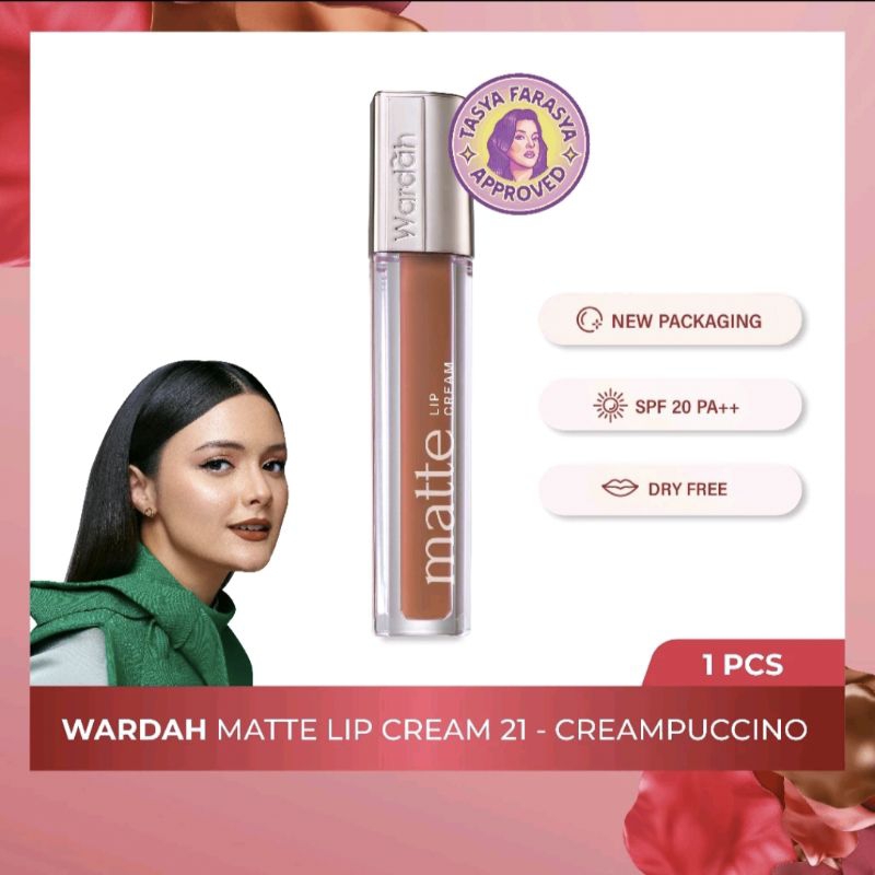 Wardah Matte Lip Cream 21 Creampuccino
