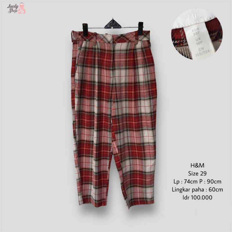 H&M tartan pants highwaist