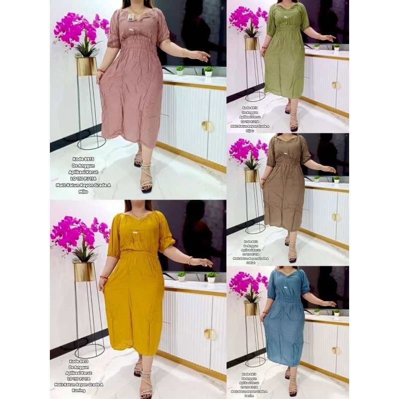ECER DAN PAKET USAHA (3PCS) DASTER HOME DRESS RAYON ANGGUN POLOS STANDAR MURAH TERBARU KUALITAS TERJ