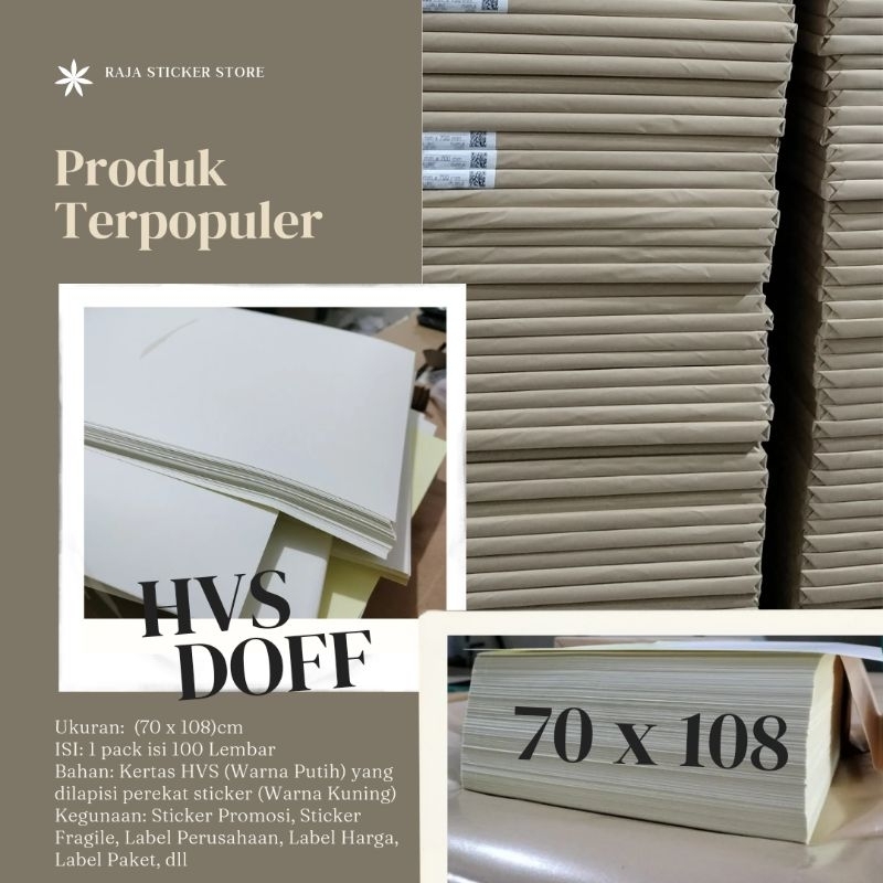 

STICKER HVS LINTEC DOFF QUALITY PREMIUM 70X108CM ISI 100 LEMBAR/PACK