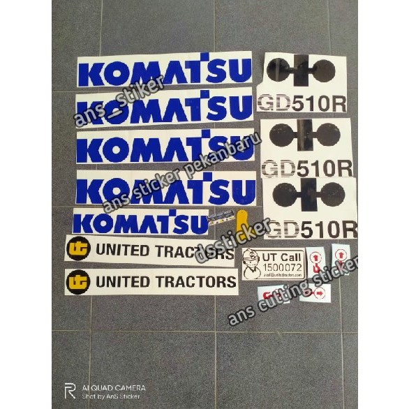 Sticker Grader Komatsu GD510R Stiker Alat Berat Grader