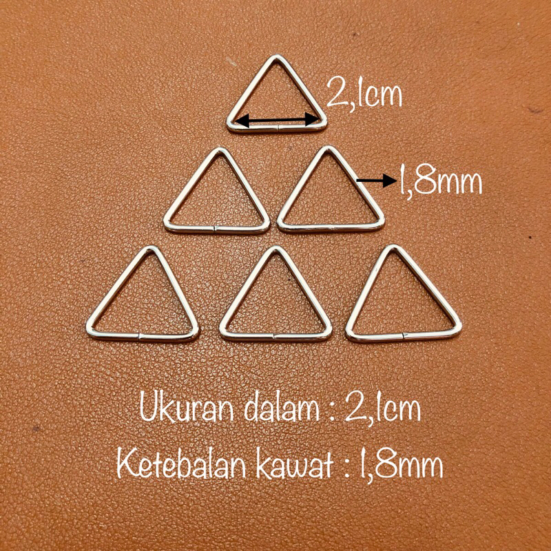 ring segitiga besi 2,1cm per 100 pcs / ring segitiga tas 2,1cm / ST - 21