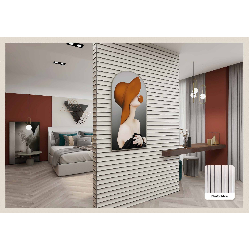 Wall Panel GAIA EIVAR Series - Kisi kisi Wall Panel Warna Putih