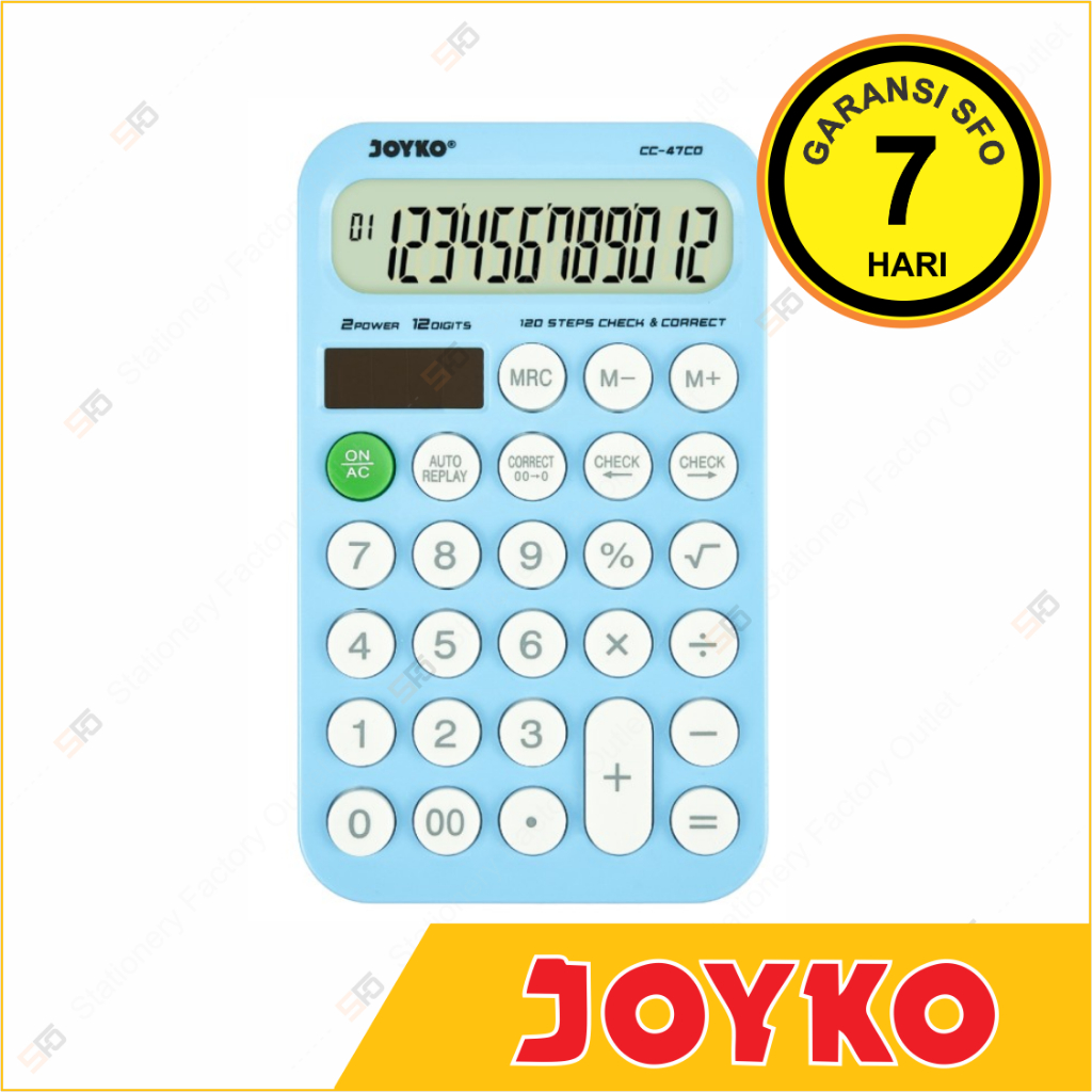 

Kalkulator Joyko CC-47CO - 12 Digits Check Correct Calculator - SFO Semarang Official