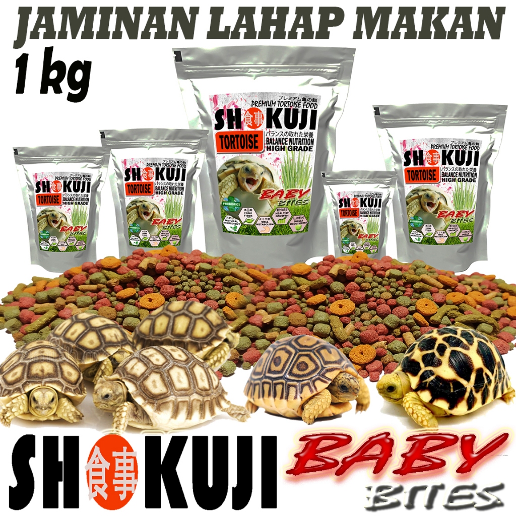 1KG SHOKUJI PELLETS SMALL BABY BITES TORTOISE FOOD PAKAN KURA DARAT SULCATA PARDALIS YNIPHORA ALDABR