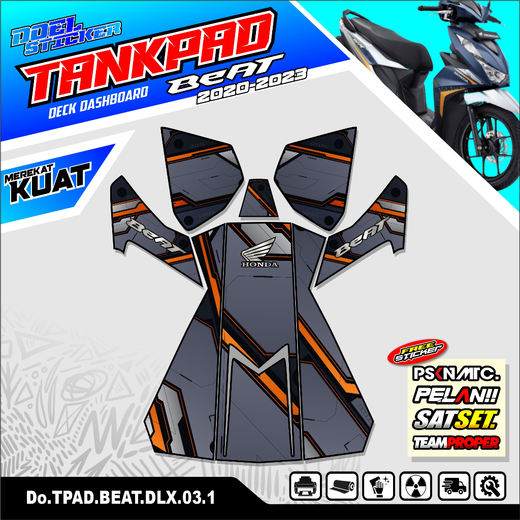 Sticker Variasi Dashboard Tankpad Motor Beat Deluxe Street 2020-2023 Doel 003