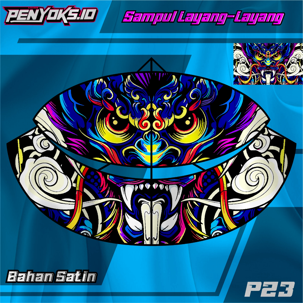 Kain Layang layang Motif Custom Full Printing Bahan Satin Peles High Quality.