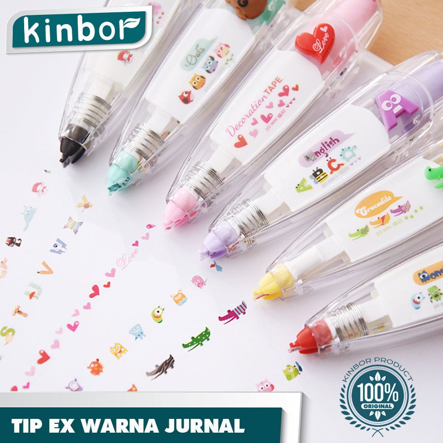 

Kinbor Correction tape decoration untuk jurnal/ Roller stamp reminder highlight pola cute