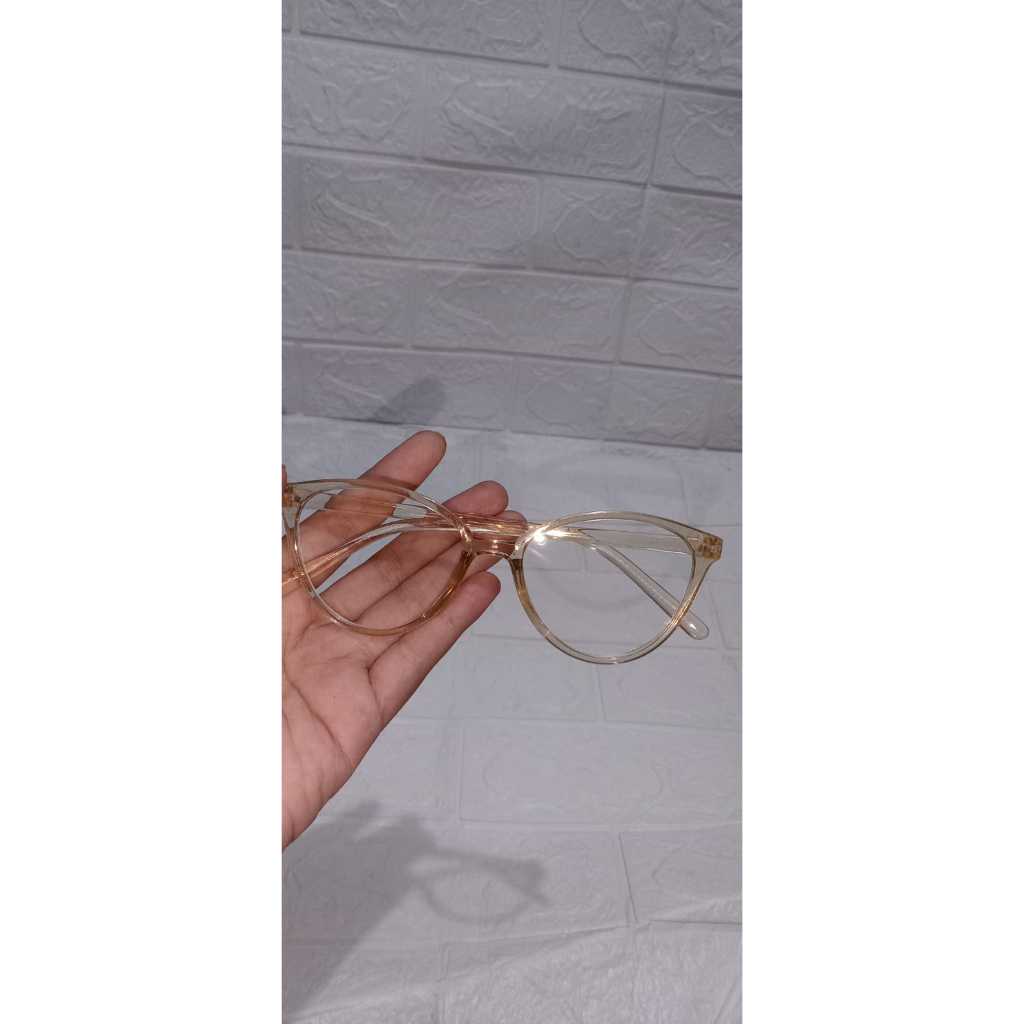 DOMMO - D6125 Kacamata Anti Radiasi F5538 / Kacamata Korea Wanita / Cat Eye Eyeglasses / Kacamata Wanita Gaya Retro / Kacamata Anti UV-Teh