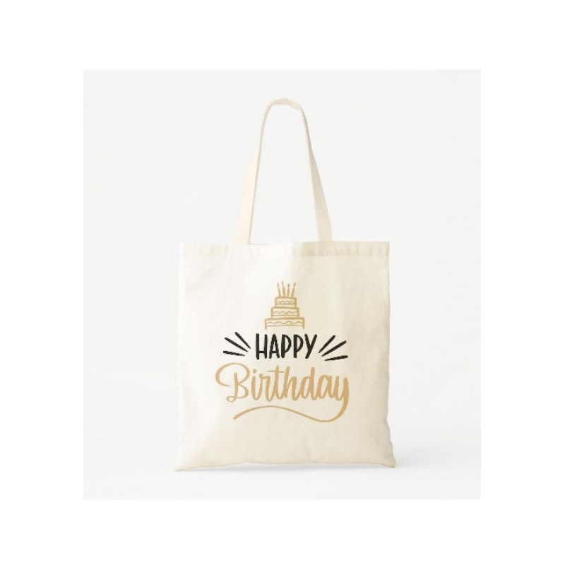 

Totebag Custom Ucapan Selamat Ulang Tahun / Wadah Kado / Totebag Belacu / Bingkisan