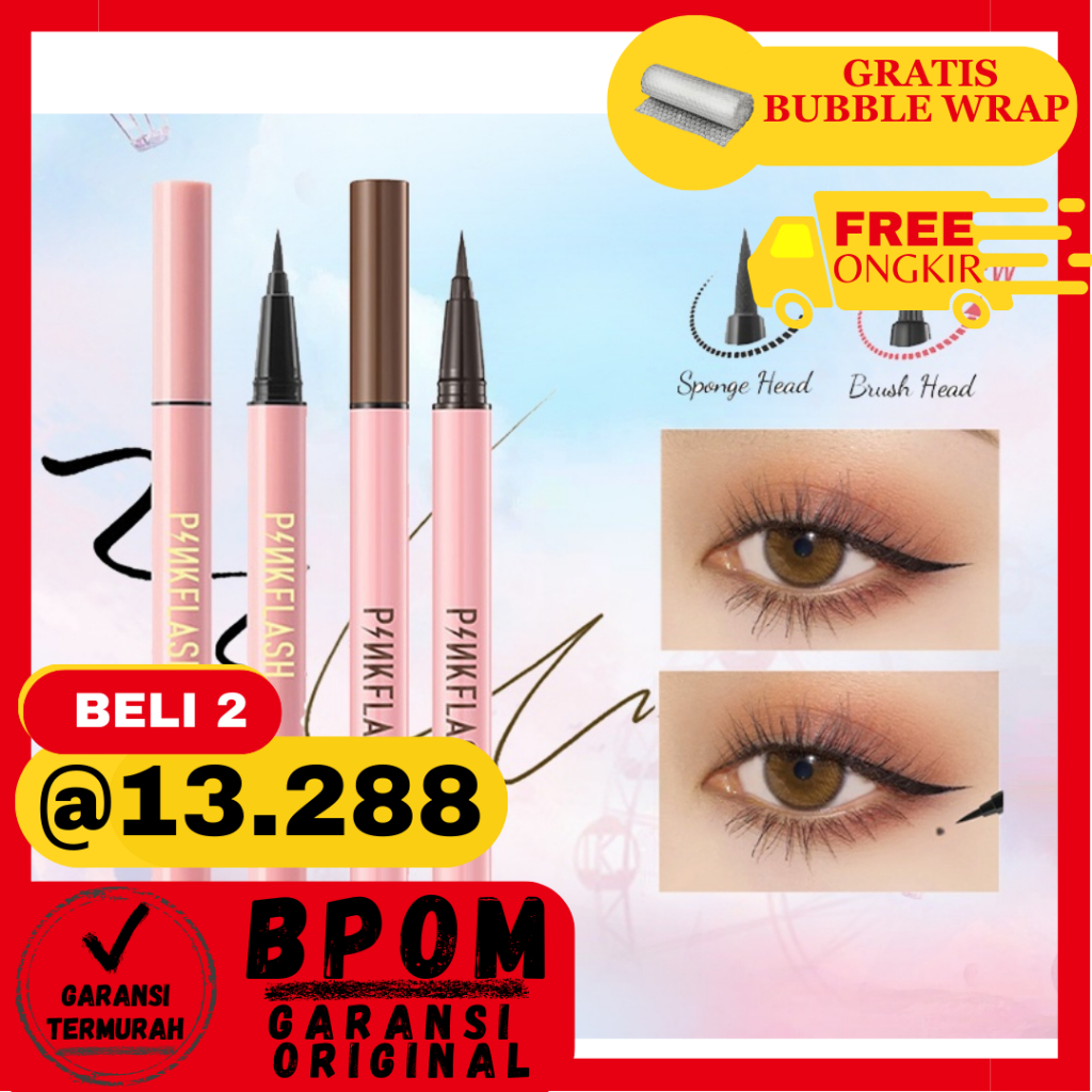 [BPOM dan Ori] PINKFLASH Eyeliner Pen Waterproof Anti Air Tahan Lama Pink Flash Murah OhMyLine