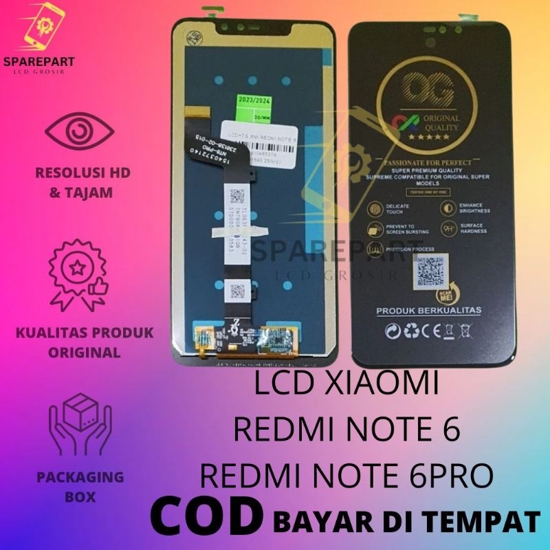 LCD FULLSET XIAOMI  REDMI NOTE 6 /NOTE 6PRO ORIGINAL COMPLETE TOUCHSCREEN LCD