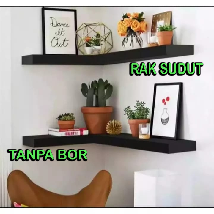 Rak Dinding Sudut Rak Ambalan Rak Sudut Rak Hiasan Rak Gantung Serbaguna