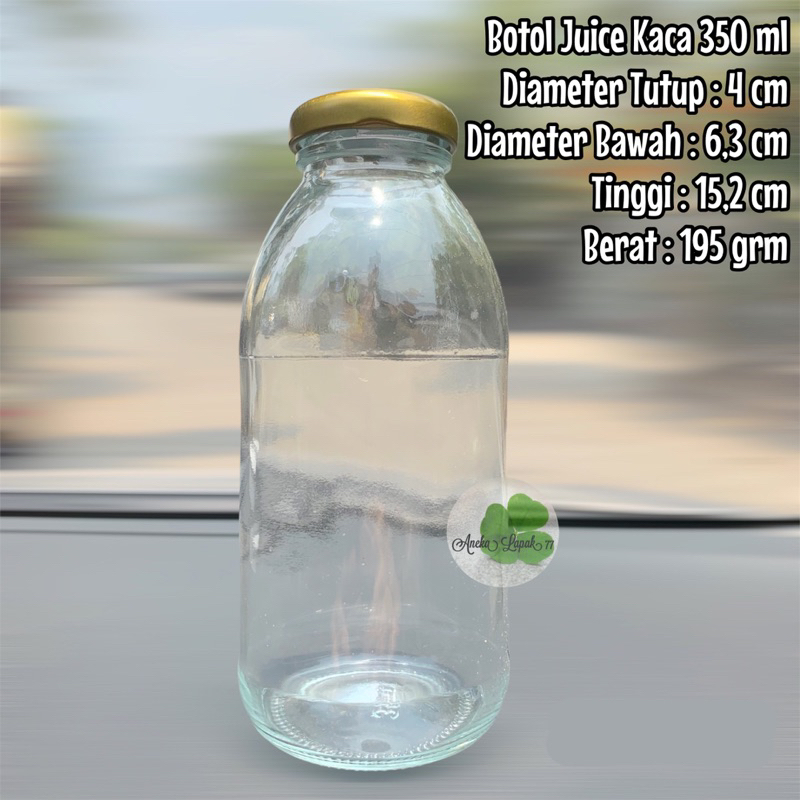 Botol KACA Juice Susu Kopi 350 ml Tutup Seng