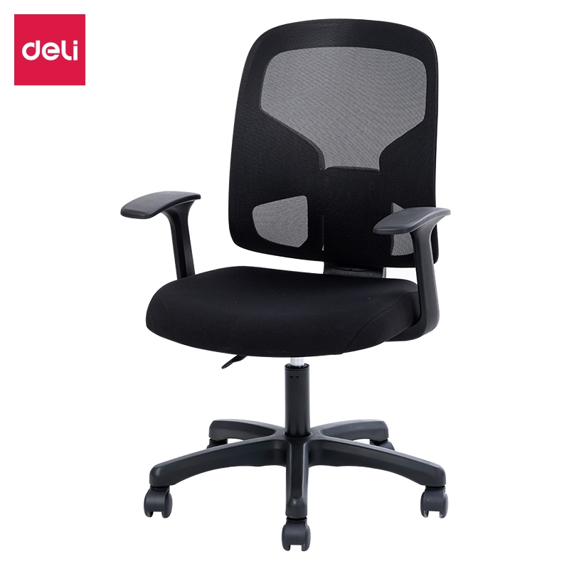 Deli Kursi Sekertaris / Kursi Staff Kantor / Kursi Kerja / Office Chair Ergonomis Mudah Dirakit 4900S