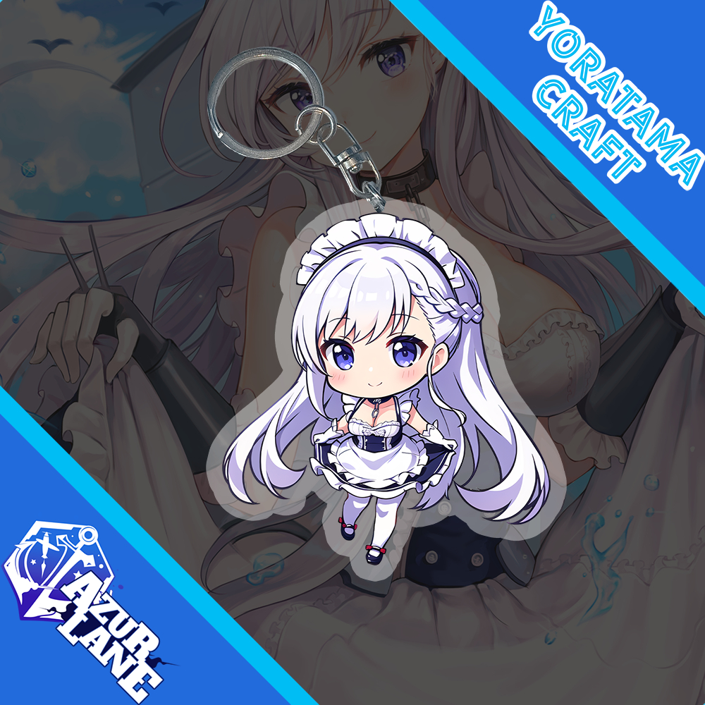 Gantungan Kunci Belfast Azur Lane, Keychain Anime Lucu