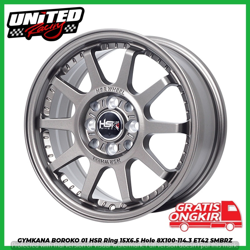 VELG RACING HSR GYMKANA BOROKO R15 BRONZE UNTUK MOBIL SIRION MARCH WONDER DATSUN RING 15