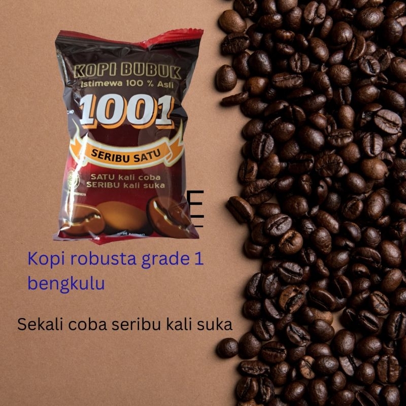 

Kopi 1001 ukuran 100gr robusta bengkulu sumatra