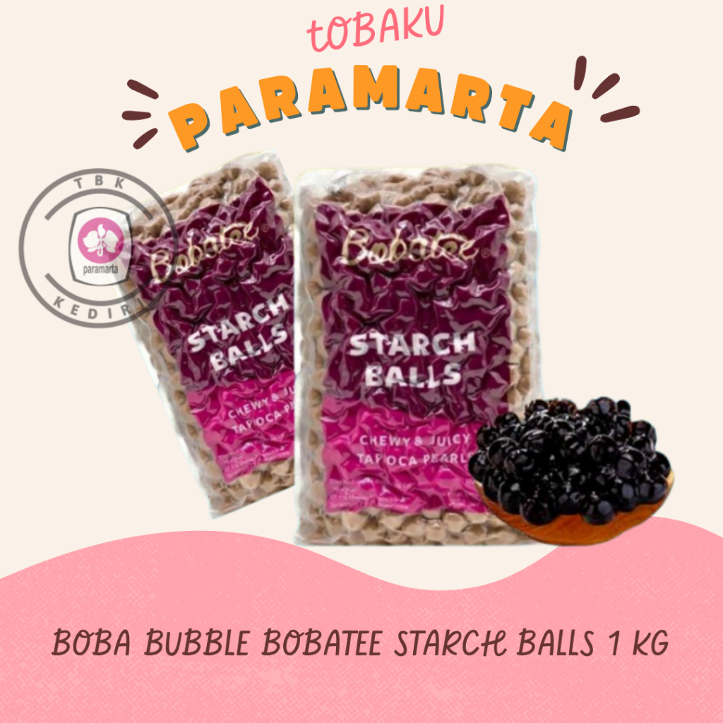 

BOBA BUBBLE INSTAN BOBATEE STARCH BALLS 1 KG / BOBA INSTAN MURAH