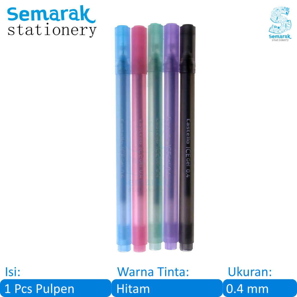 

Standard Castello Ice Gel Pen Aesthetic Pulpen Jel 0.4 mm - Hitam