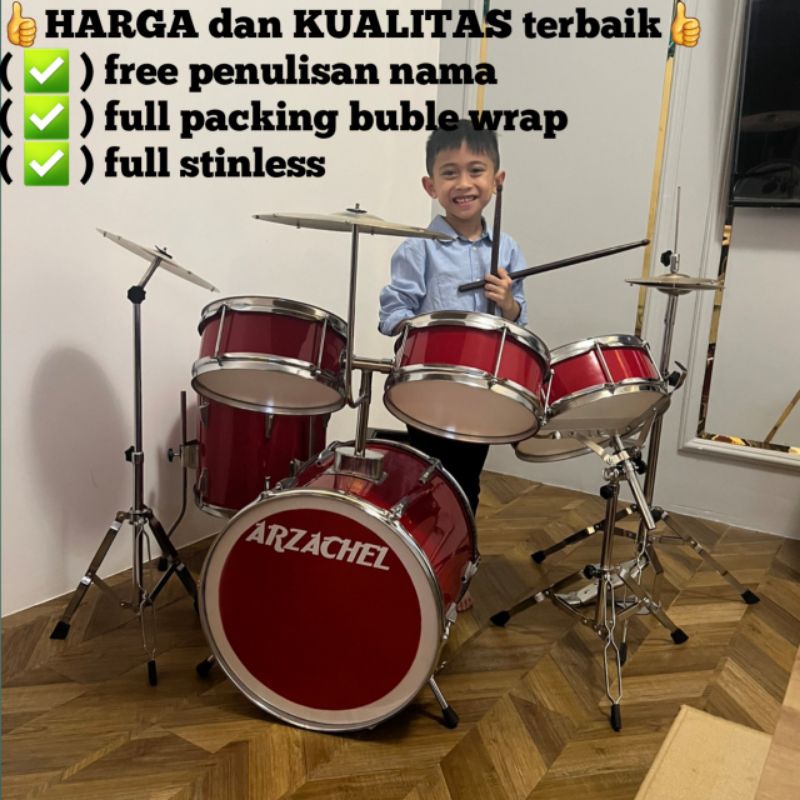 drum anak full set stinless / drum mini anak + gratis sablon nama