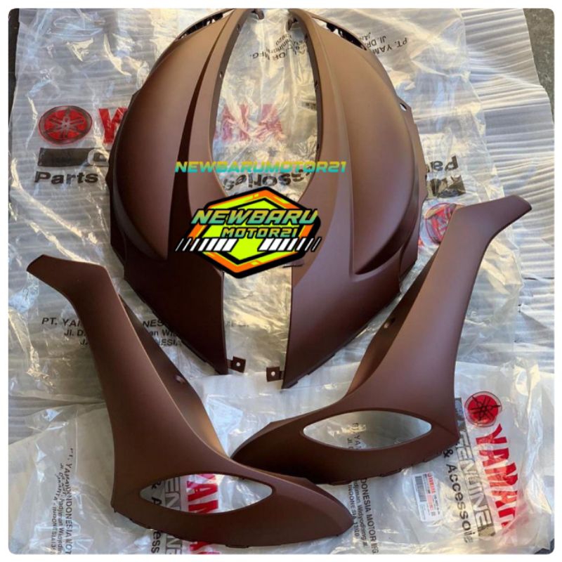 SAYAP DEPAN TEBENG SAMPING FINO FI 115 FINO 125 FINO GRANDE KANAN KIRI+BODY BELAKANG SET COKLAT DOFF