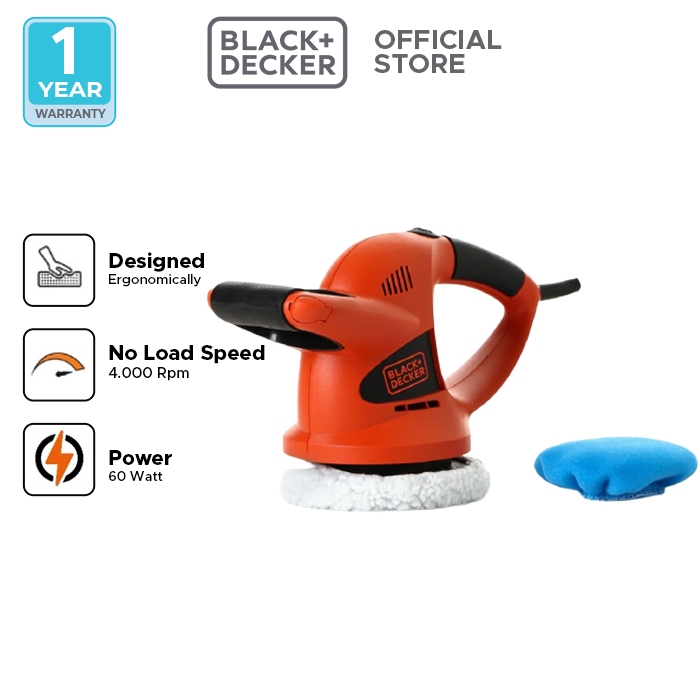 Black+Decker Orbital Polisher / Mesin Poles Mobil 60W 152mm KP600-B1