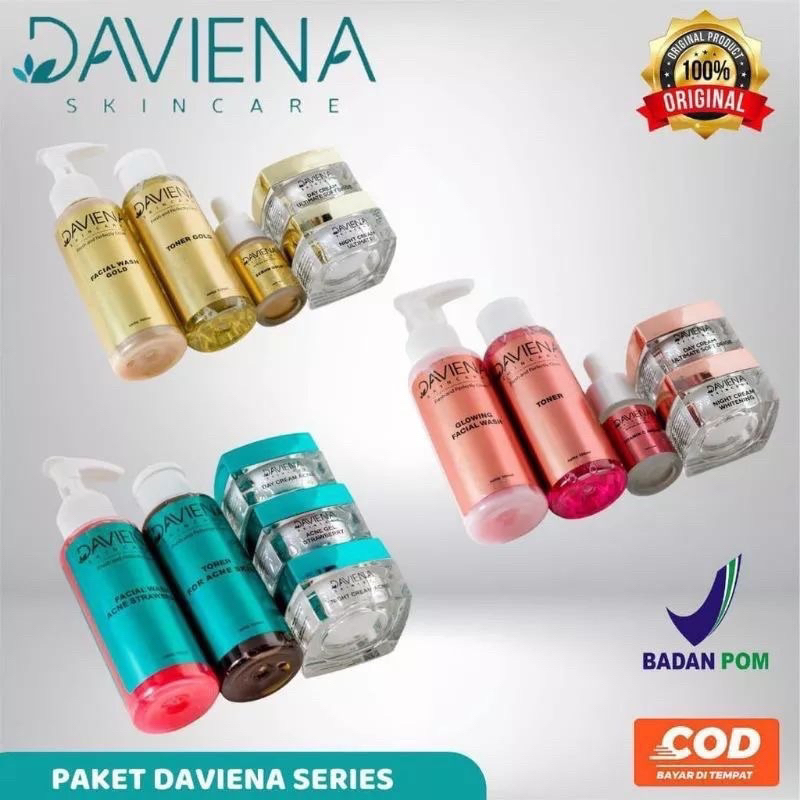 DAVIENA SKINCARE PAKET GOLD SERIES DAVIENA PAKET GLOWING DAVIENA PAKET ACNE DAVIENA SKINCARE ORIGINA