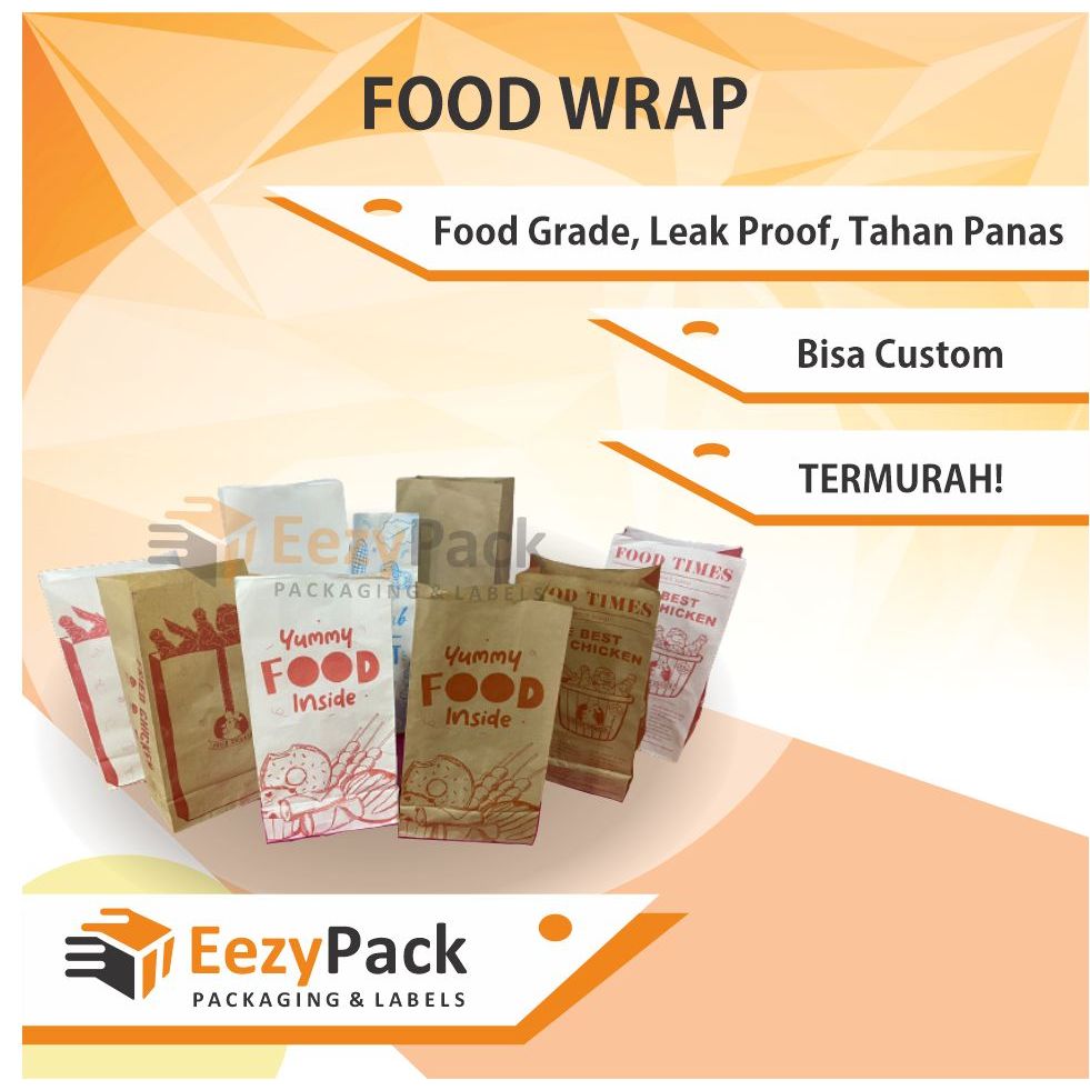 

(ISI 50)Food Wrap/ Kebab Wrap/ Bungkus Kebab/ Kantong Fried Chicken/ Kemasan Fried Chicken