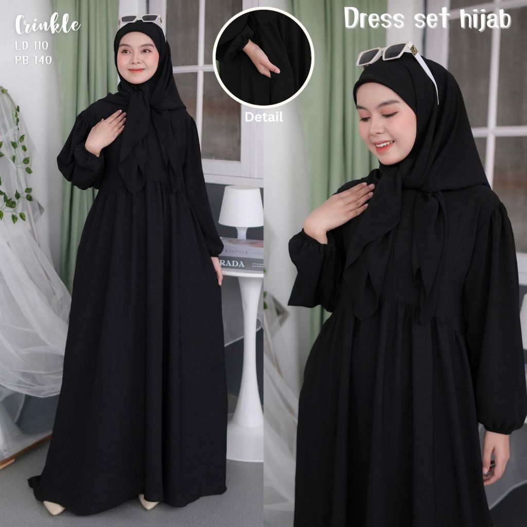 Ella dress set hijab | stelan wanita