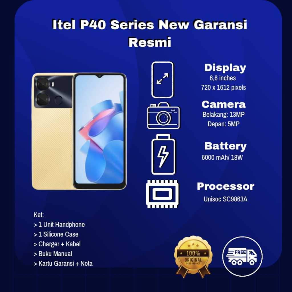 Itel P40 4/64GB 4/128GB (Garansi Indonesia)