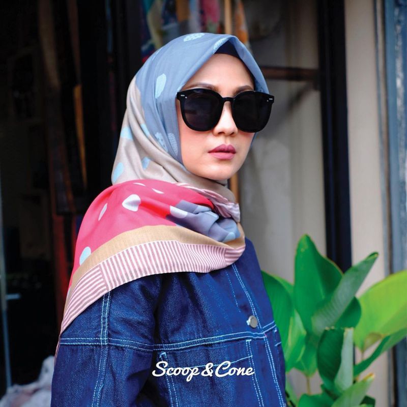 CUCI GUDANG HIJAB MONEL POLKA STRIPES SERIES