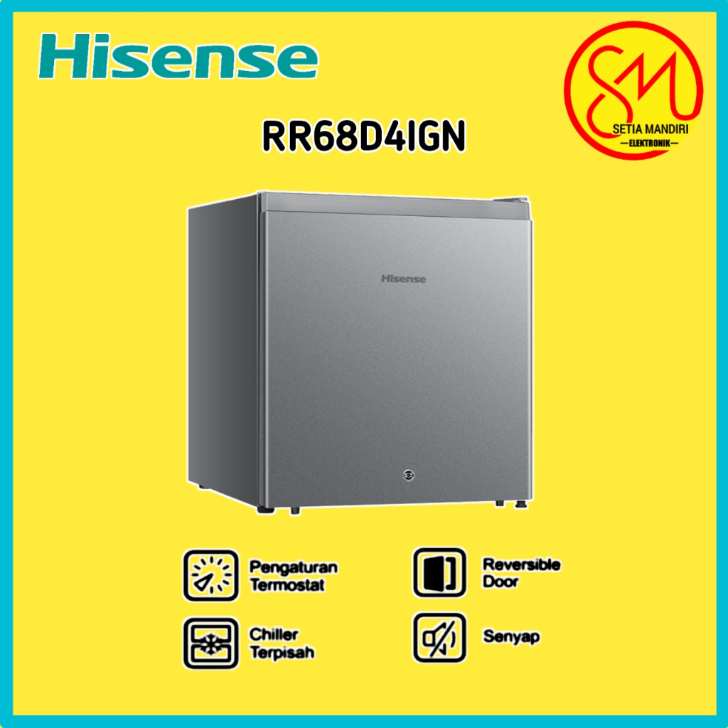 Kulkas Mini Portable 46L 50L Mini Bar HISENSE & POLYTRON - RR68D4IGN - PRH 51R 51X