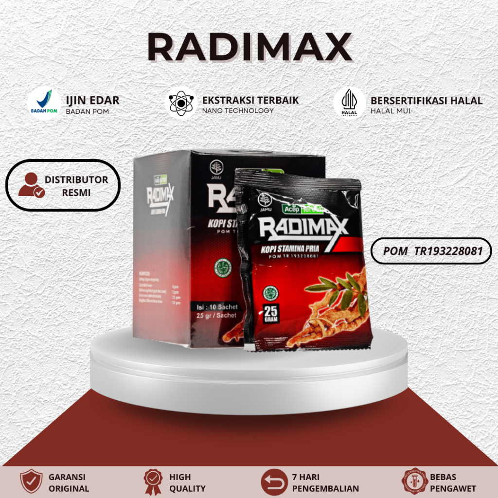 Radimax Kopi Herbal Stamina Pria Dewasa Original Dari Bahan Herbal Berkualitas Penambah Stamina Pria