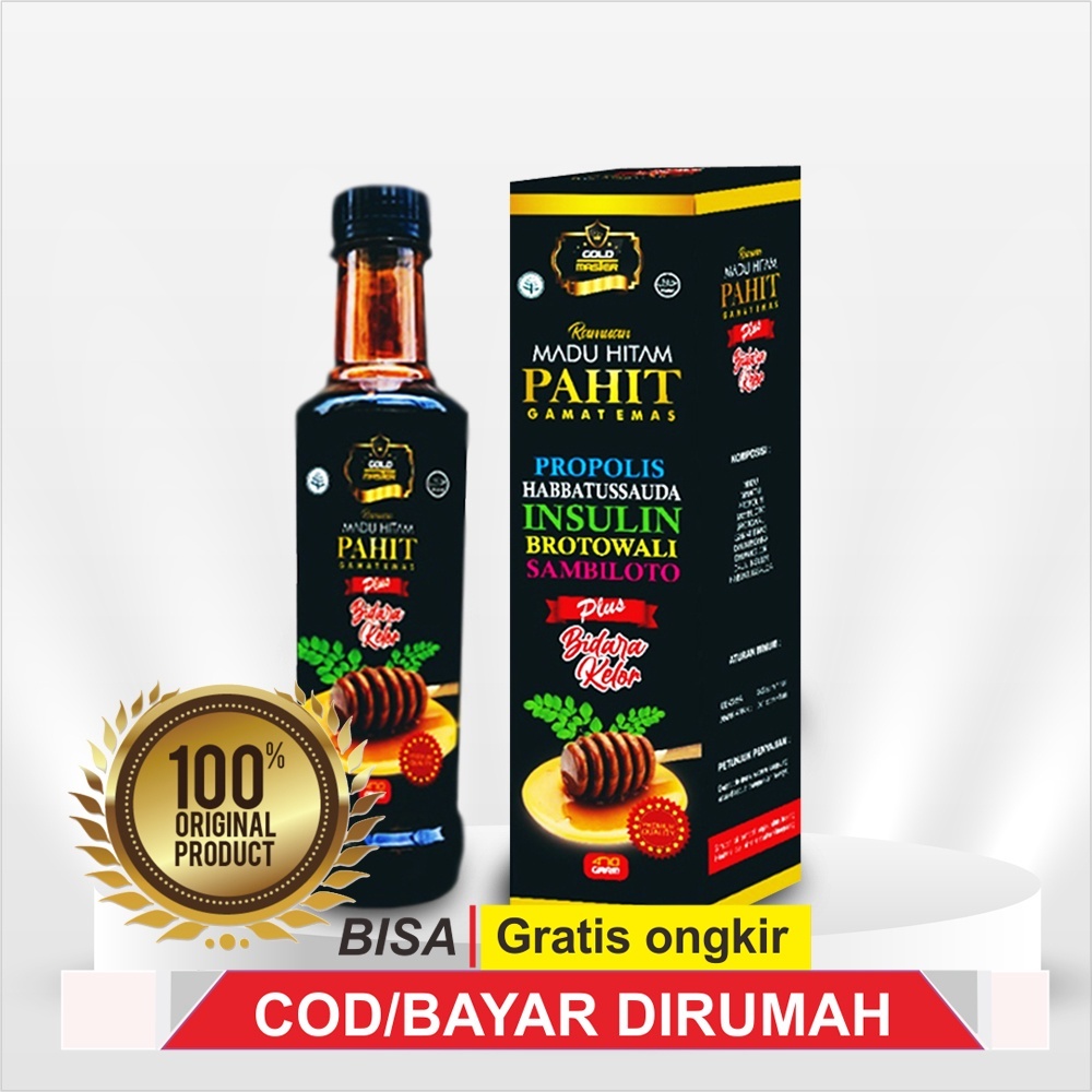 

Madu Hitam Pahit Gamat Gold Plus Habbatusauda Propolis Sambiloto Insulin 470 Gram