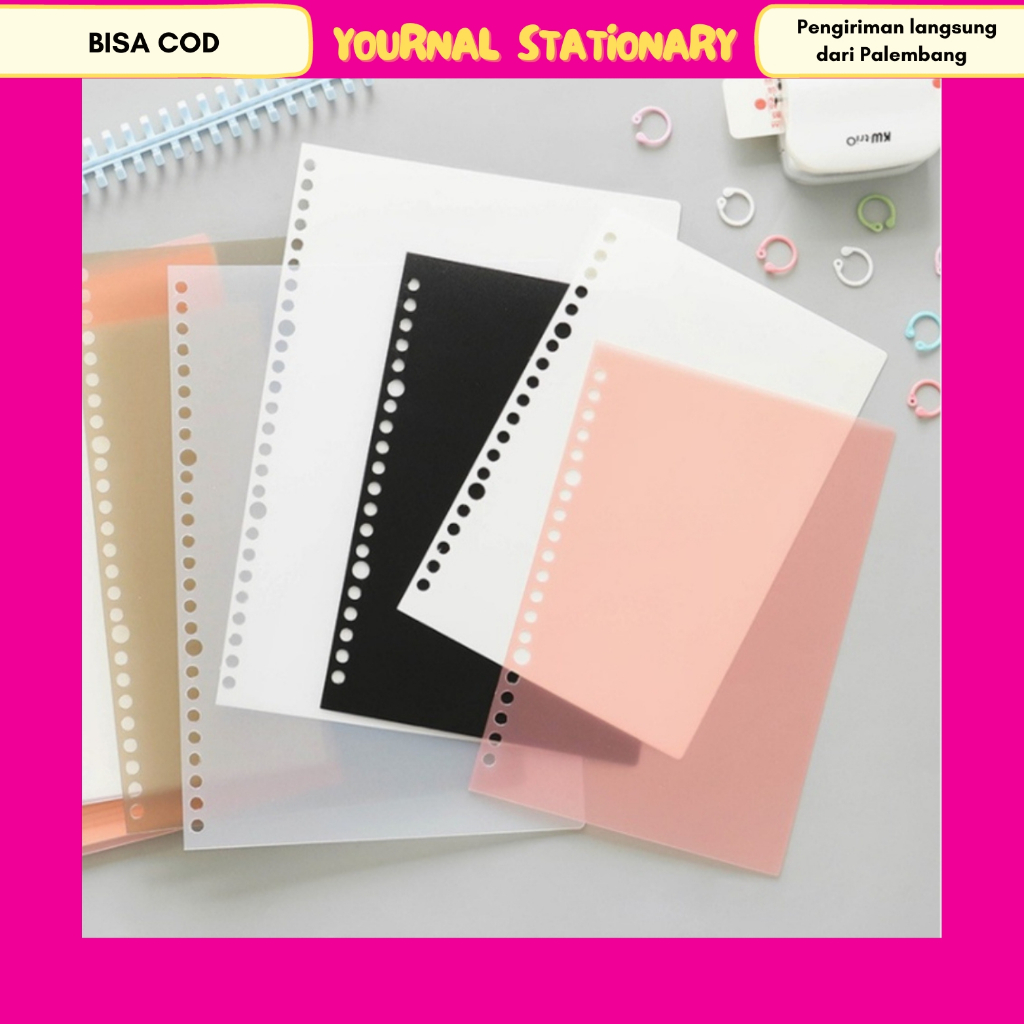 

DIY Plastik Flashee Binder Cover A5 B5 A4 Sampul Cover Notebook Transparan DIY Plastik Sampul Loose Leaf Minimalis