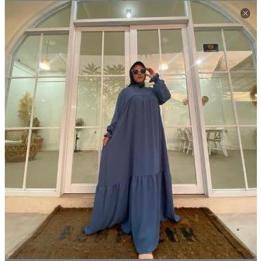 gamis rempel daily syakira crinkle air flow premium fashion hijab sleting busui kekinian ukuran jumb