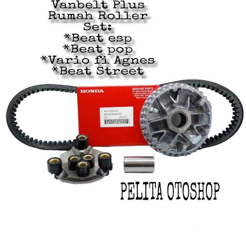 Vanbelt V-Belt + Rumah Roller Set Beat Pop , Beat Esp 2015-2019, Vario fi Agnes.