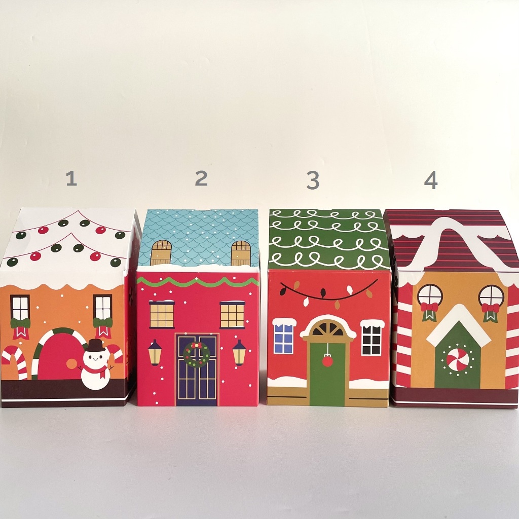 

Box Boks Kotak Kue Kering Sabun Soap Cookies Christmas Red Gingerbread Ginger Bread House Natal